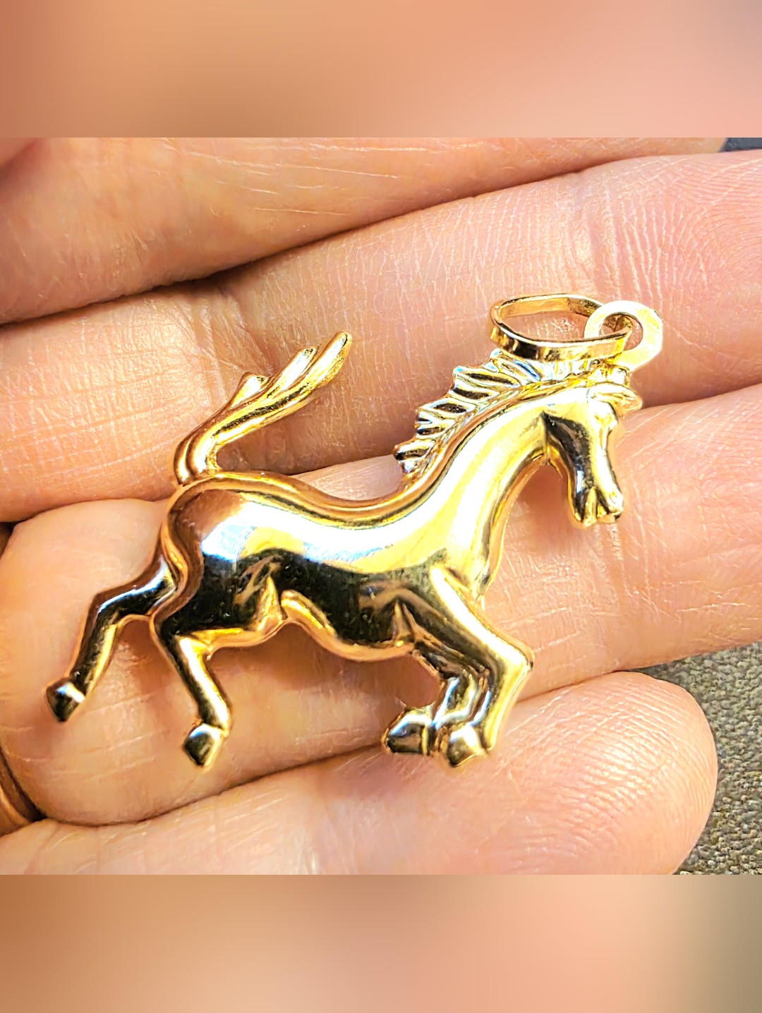 18k Gold Horse Pendant Charm